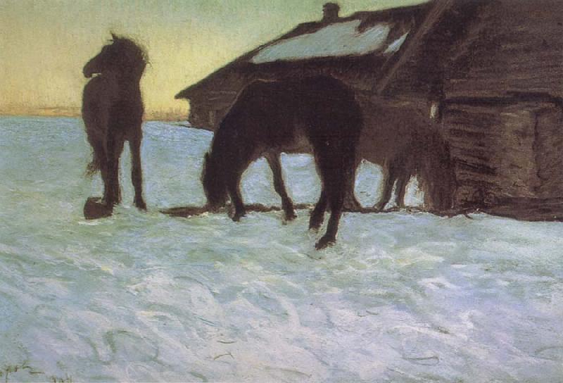 Valentin Serov Colts at a Watering-Place. France oil painting art